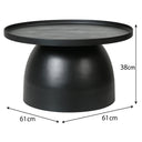 Large Round Black Metal Coffee Table