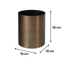 Brass Gold Textured Metal Waste Bin