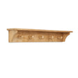 Mango Wood Wall Shelf with Hooks