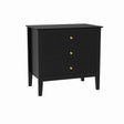 Pair of Large 3 Drawer Bedside Tables - Hales Black Range