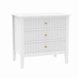 Pair Of Large 3 Drawer Bedside Tables - Hales White Range