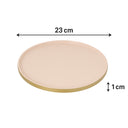 Round Metal Gold & Pink Tray