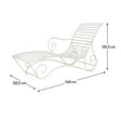 Large Cream Metal Sun Lounger - 58.5cm x 98.5cm
