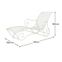 Large Cream Metal Sun Lounger - 58.5cm x 98.5cm