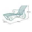 Large Sage Green Metal Sun Lounger