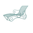 Large Sage Green Metal Sun Lounger