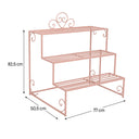 Pink Metal Three Tier Plant Theatre Stand