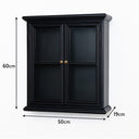 Rustic Black Glass Wall Cabinet