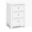 3 Drawer Scalloped Bedside Table - Staunton White Range