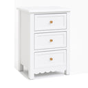 3 Drawer Scalloped Bedside Table - Staunton White Range