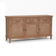 Solid Wood 3 Drawer Sideboard - Hessian Range