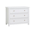 Large Scalloped 3 Drawer Chest of Drawers - Staunton White Range