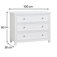 Large Scalloped 3 Drawer Chest of Drawers - Staunton White Range