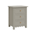 3 Drawer Scalloped Bedside Table - Staunton Taupe Range