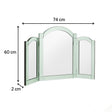 Green Glass Art Deco Triple Mirror 74cm x 60cm