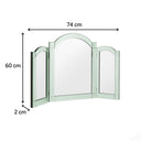 Green Glass Art Deco Triple Mirror 74cm x 60cm