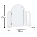 White Arched Triple Dressing Table Mirror - Daventry White Range
