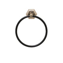 Chrome Silver and Black Art Deco Towel Ring