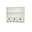 Large Pale Cream Wall Shelf with Heart Drawers