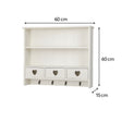 Large Pale Cream Wall Shelf with Heart Drawers