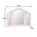 Pink Tabletop Triple Vanity Mirror