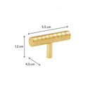 Gold Metal Hammered Bar Pull Handle 5.5cm