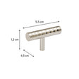 Silver Metal Hammered Drawer Bar Pull Handle 5.5cm