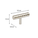 Silver Metal Hammered Drawer Bar Pull Handle 5.5cm