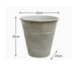 Small Rustic Grey Metal Bucket Planter Pot - 23cm