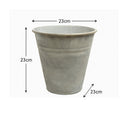 Small Rustic Grey Metal Bucket Planter Pot - 23cm