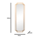 Copper Art Deco Wall Mirror 142cm x 47cm