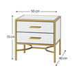 Gold Mirrored Bedside / Occasional Table - Venus Range