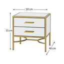 Gold Mirrored Bedside / Occasional Table - Venus Range
