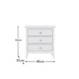 3 Drawer Bedside Table - Hales White Range
