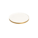 Round Metal Gold & Ivory Tray