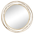 Large Round Brushed Gold Mirror - 88cm x 85cm