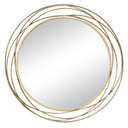 Large Round Brushed Gold Mirror - 88cm x 85cm