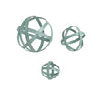 Set Of 3 Antique Sage Green Decorative Garden Spheres