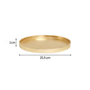 Medium Round Gold Metal Tray - 25.5cm