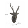 Silver Metal Wall Mounted Stag Head - 18cm x 43cm