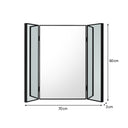 Large Black Dressing Table Triple Mirror - 70cm x 60cm