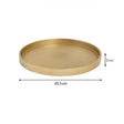 Medium Round Antique Gold Metal Tray - 25.5cm