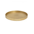 Medium Round Antique Gold Metal Tray - 25.5cm