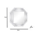 Square Silver Art Deco Fan Wall Mirror 55cm x 55cm