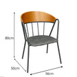 Large Black & Wooden Retro Inspired Dining Chair