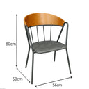 Large Black & Wooden Retro Inspired Dining Chair