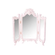 Small Pink Ornate Rose Triple Mirror - 37cm x 38cm