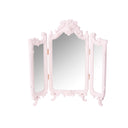 Small Pink Ornate Rose Triple Mirror - 37cm x 38cm