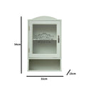 Vintage Style Sage Green Glass Fronted Wall Cabinet 54cm x 32cm