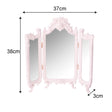 Small Pink Ornate Rose Triple Mirror - 37cm x 38cm